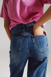 Medium Washed High-Rise Mom Style Jeans