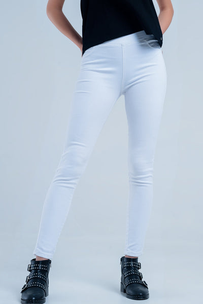 White Jeggings With Back Pockets