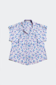 Purple Blouse With Pockets and Floral Print