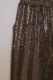 Brown Sequins Cargo Pants